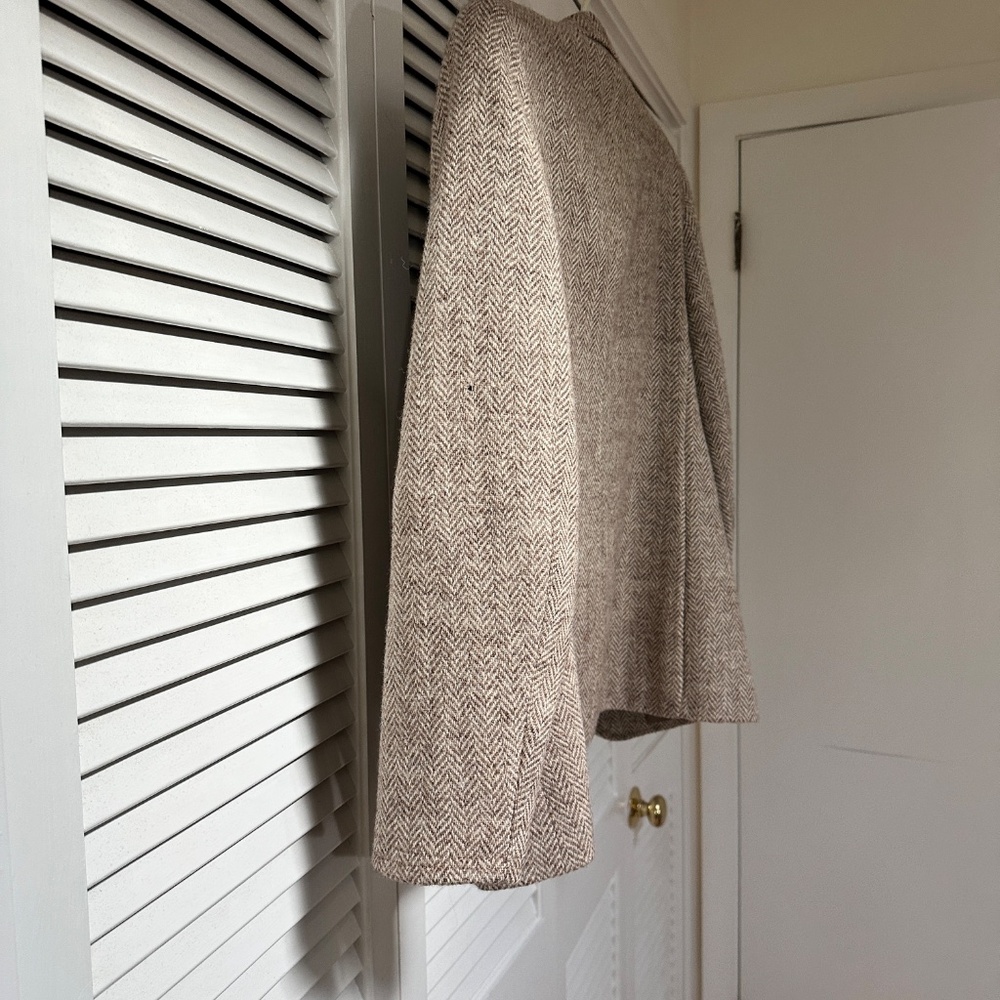 Vintage Burberrys Harris Tweed Jacket Beige Tan Small - Picture 14 of 16